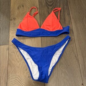 Vibrant Blue and Orange Bikini Set